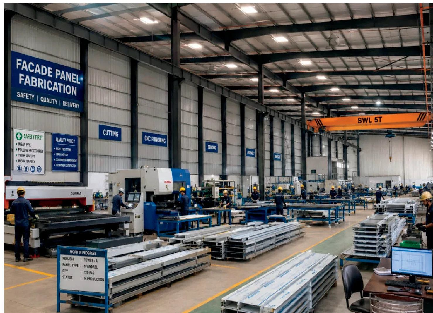 Skywall&rsquo;s 1,50,000 sq ft façade panel fabrication hall in production