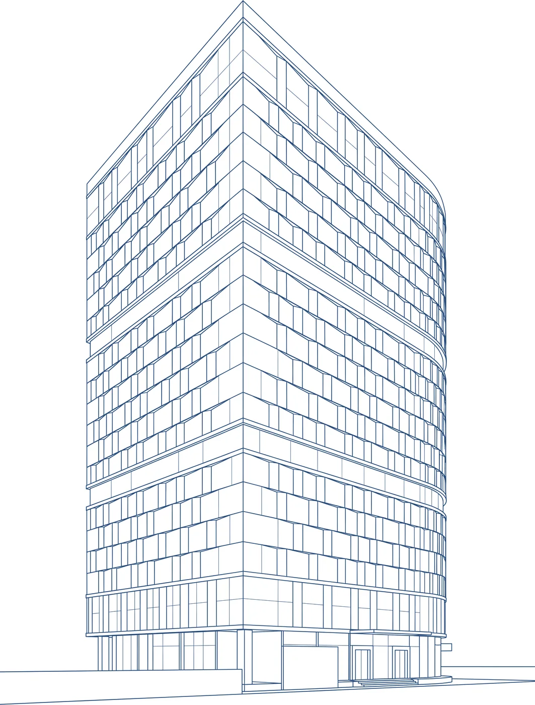 Architectural elevation study of 12 Pegasus, Bandra