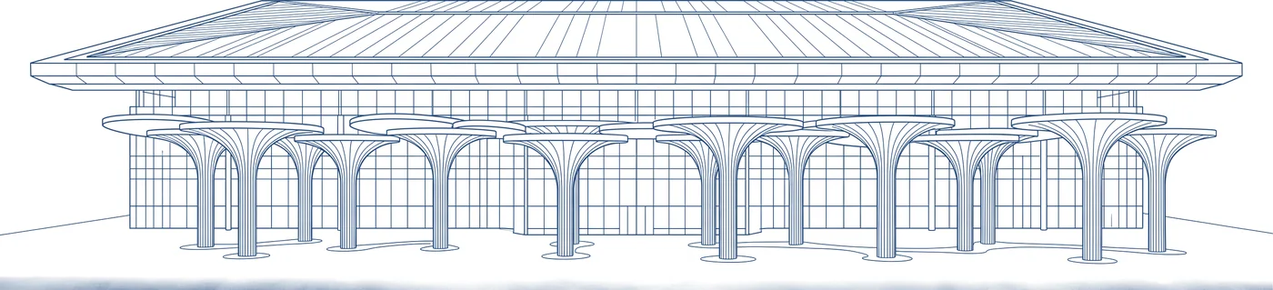 Architectural elevation study of CCS International Airport