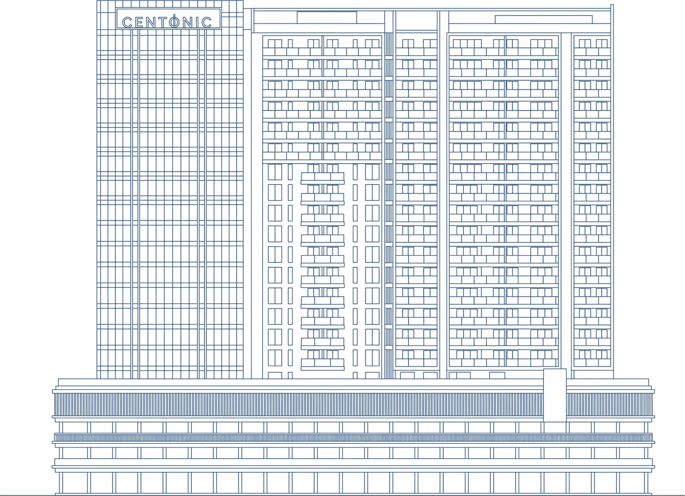 Architectural elevation study of Centonic Metro Group