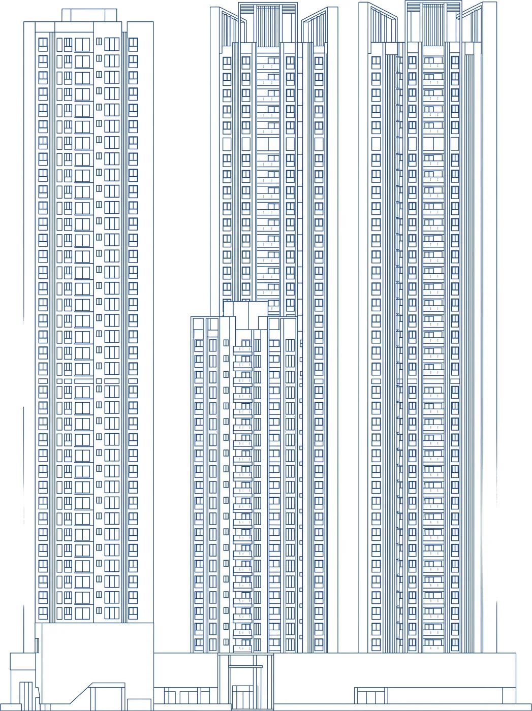 Architectural elevation study of Runwal Sanctuary